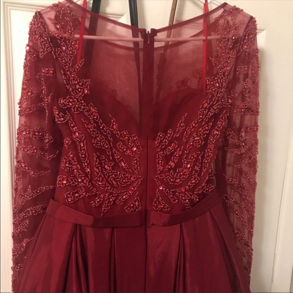 Wine Red Prom Dress - Picture 4 of 7